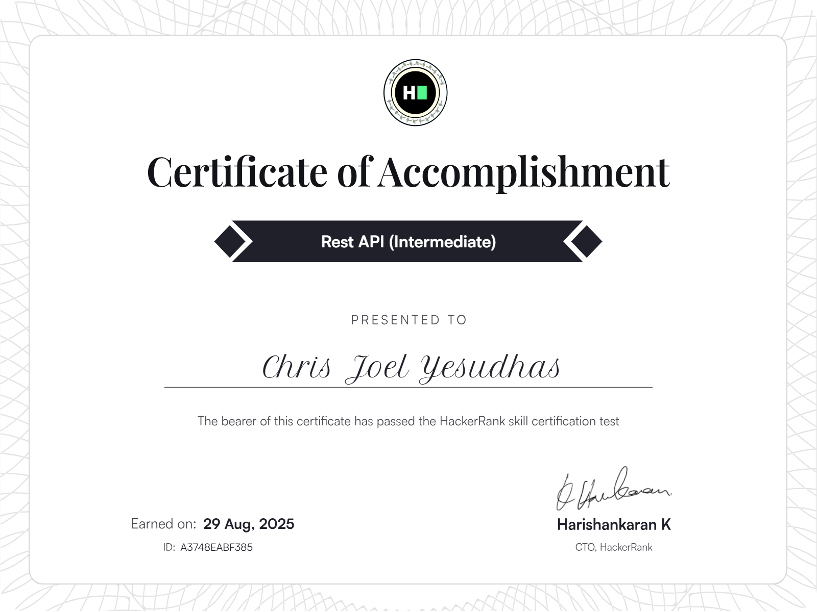 Rest API - HackerRank